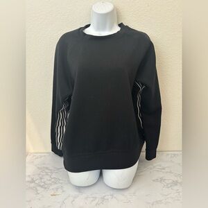 Avia Crew Neck Sweatshirt Black Womens XL (16-18) White Stripes Pullover​
